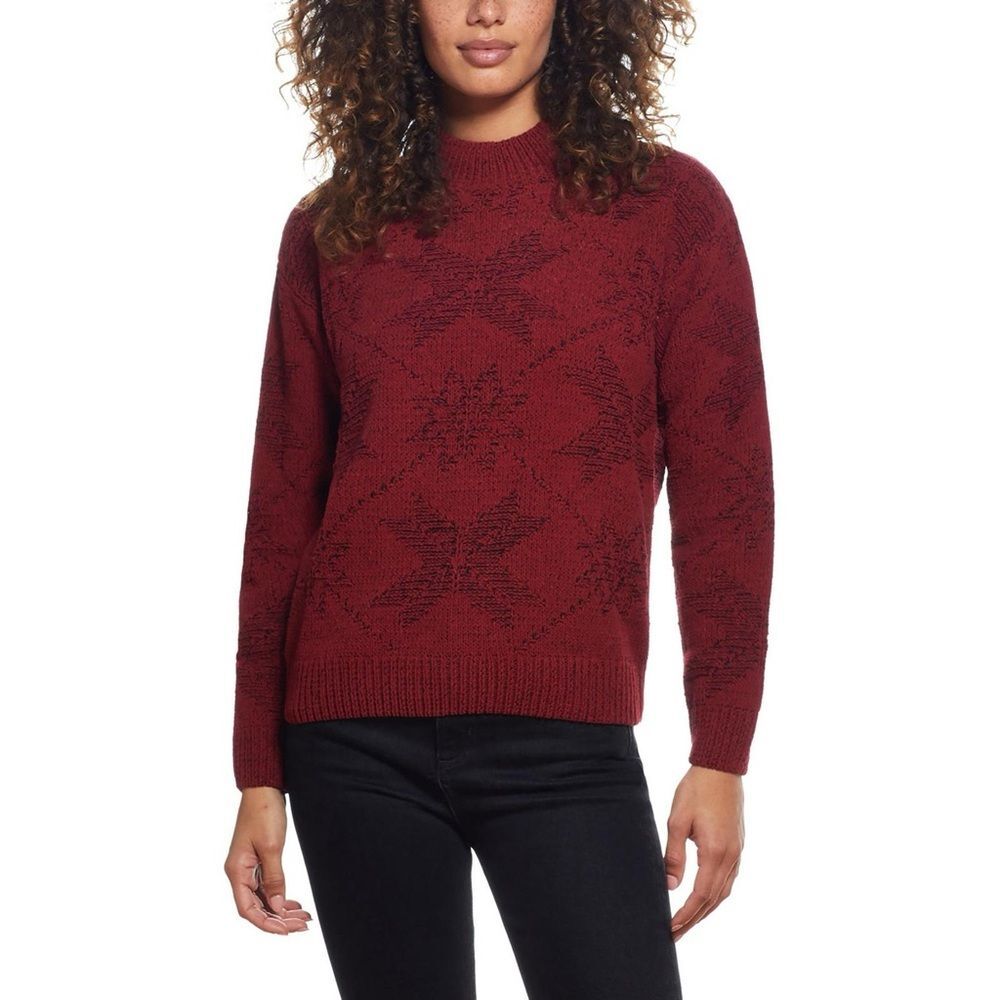 NWT Weatherproof Vintage Plaited Chenille Mockneck Sweater Red - Size Small